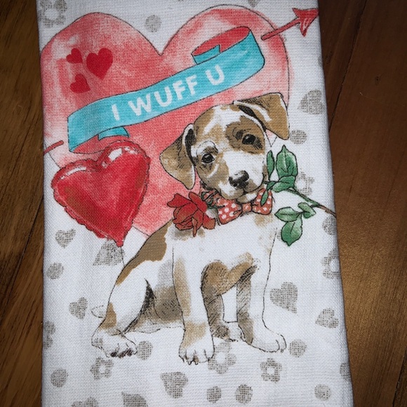 I Wuff You Valentine Kitchen Towel Set - Picture 2 of 3